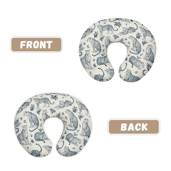 Jeiento Tiger Animal Nursing Pillow Covers Cute Animal Pattern Breastfeeding Pillow Slipcover Soft Comfort Fabric Cover for Baby Girl and Boys,Cover Only for U-Shaped Pillowcase