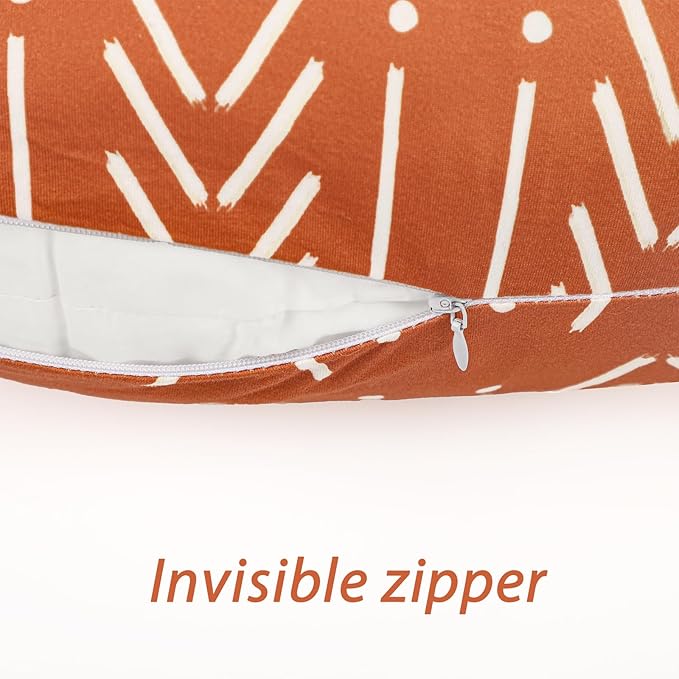 Baby Nursing Pillow Cover, Breastfeeding Pillow Cover Boys Girls, Nursing Pillow Case for Newborn, Soft Fabric Fits Snug On Infant, Washable and Breathable, Vintage Orange