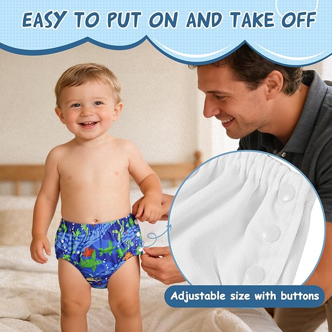 Durio Reusable Swim Diapers Washable Baby Swim Diaper Unisex Infant Toddler Swimming Diapers