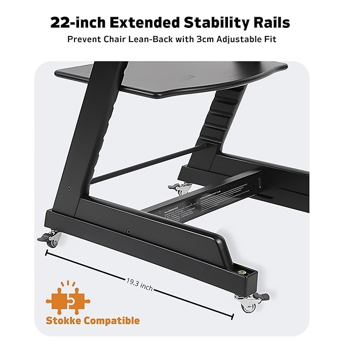 High Chair Wheels - Universal Swivel Casters for Stokke Tripp Trapp: Enhance Mobility & Convenience with 360° Silent Wheels, Safety Locks & No-Scratch Design, No-Drill Installation -Black