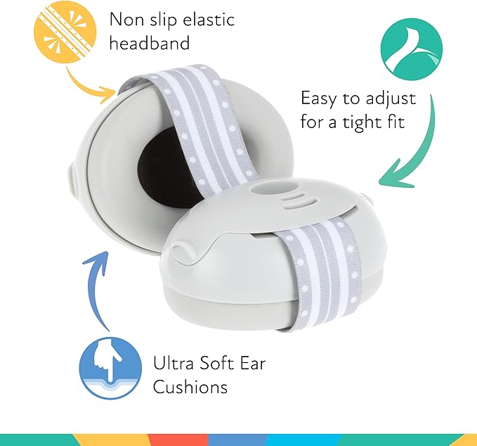 Nuby Soft Sounds Noise-Canceling Earmuffs with Travel Case
