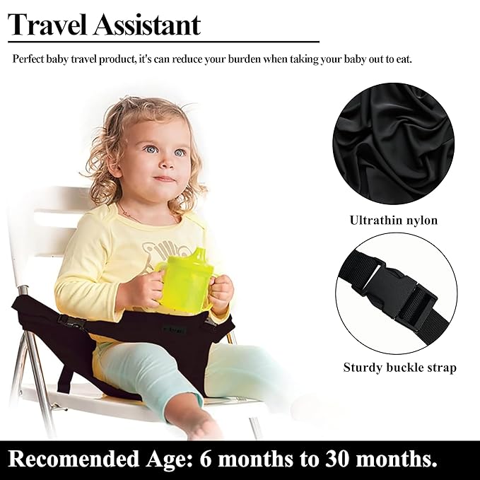 Baby Harness Seat for High Chair, Portable Feeding Seat Belt, Toddler Seat Belt, Baby Booster Harness Belt for Restaurant Shopping Cart Travel