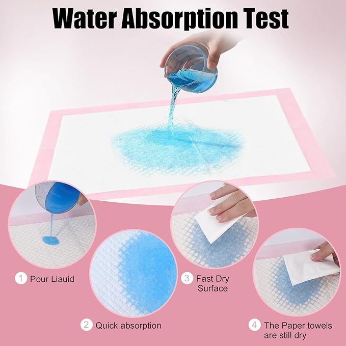100 Pack Disposable Changing Pads,17 X 13 in Baby Disposable Underpads,Ultra Absorbent Disposable ,Waterproof Diaper Changing Pad,Leakproof Breathable Underpads Bed Table Protector Mat