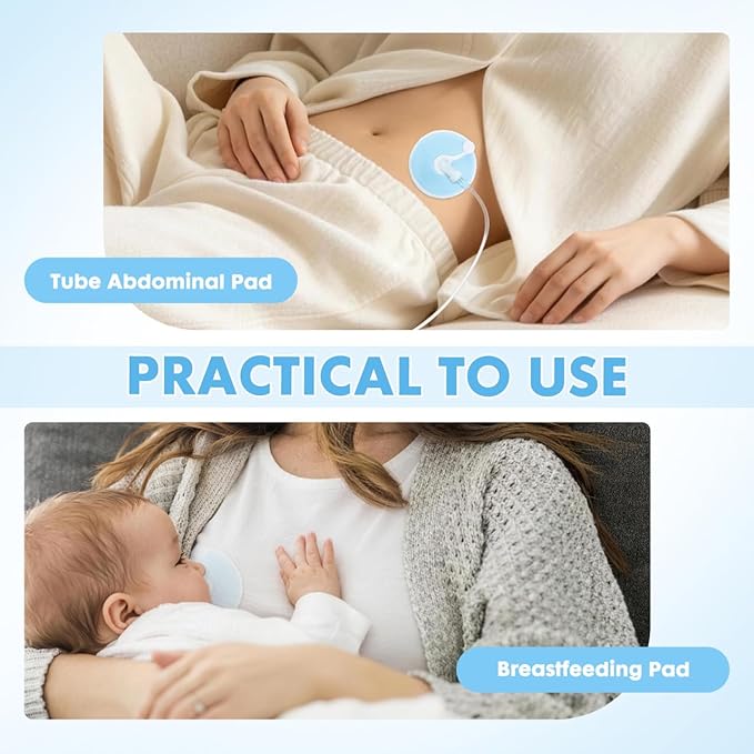 GLEAVI 28pcs G Tube Pad Holder Sky-Blue： Feeding Tube Button Covers Reusable Nursing Pads Soft Absorbent Breast Pads for Kids Breastfeeding Supports Nursing Care