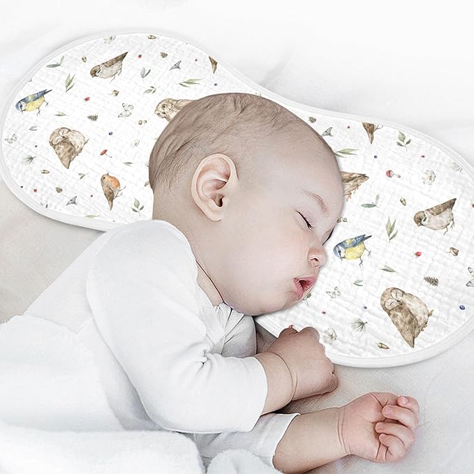 vvfelixl Burp Cloths Owl Sparrow Robin Birds for Baby Boy Girls Baby Washcloths Burp Rags 1 Pack White