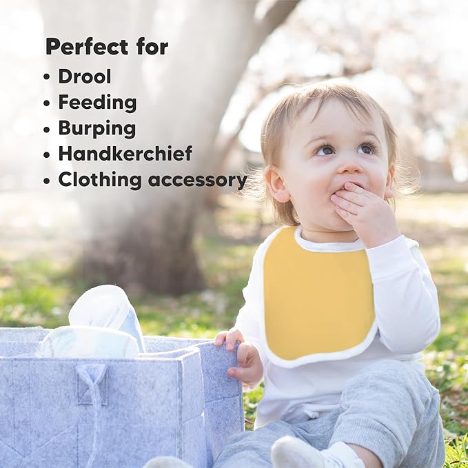 8-Pack Organic Baby Bibs for Boys, Girls - Soft Cotton Drooling and Teething Bibs for Baby Girl & Boy, Extra Absorbent, Easy to Clean & Put On for Toddler, Newborn, Infant 0-24 Months (Daybreak)