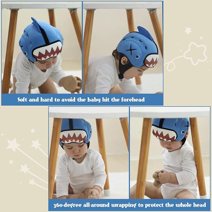 Baby Safety Helmet, Breathable Baby Head Protector for Crawling and Walking, Infant Soft Helmet, Anti-Collision, Ultra-Lightweight, Expandable and Adjustable Age 6m-24m (Rabbit)