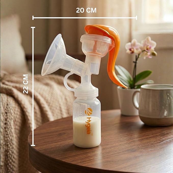 Hygeia Manual Breast Pump | One-Hand Use | Lightweight & Portable | BPA-Free | Comfortable, Quiet Suction | Includes 24mm & 28mm Flanges