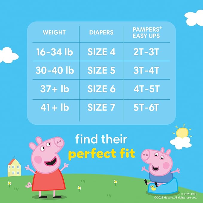 Pampers Easy Ups and Baby Wipes - Pull On Disposable Potty Training Underwear for Girls and Boys, Size 7 (5T-6T), 84 Count, ONE MONTH SUPPLY with Sensitive Wipes, 6X Pop-Top Packs, 336 Count
