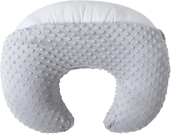 Baby Nursing Pillow Cover, Nursing Pillow Slipcovers for Breastfeeding Moms, Ultra-Soft Fit Standard Infant Nursing Pillows for Infant Newborn Baby Boy Girl (Glacier Gray)