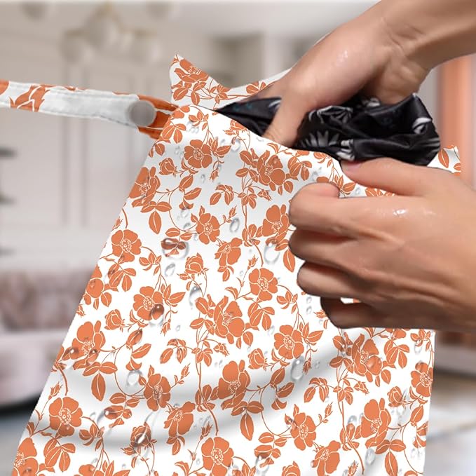 4 Pack Rose Floral Wet Bag Waterproof Washable Reusable Wet Dry Bag for Swimsuit Clothes Cloth Diaper Travel Beach Pool Yoga Gym Toiletries Gift for Women Friend Bestie Birthday Christmas