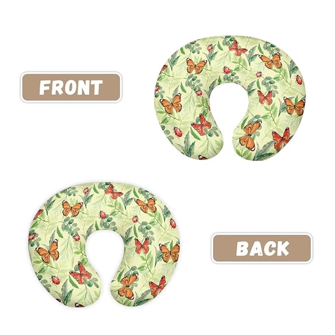 Butterfly Leave Nursing Pillow Cover Slipcover for Breastfeeding Pillows, Soft and Comfortable Fits On Standard Infant Nursing Pillows Soft Fabric Fits Snug On Infant
