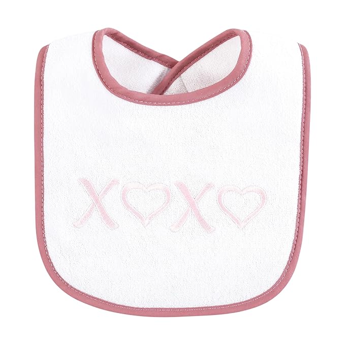 Hudson Baby Infant Girl Cotton Terry Drooler Bibs with Fiber Filling, Cutest Family, One Size