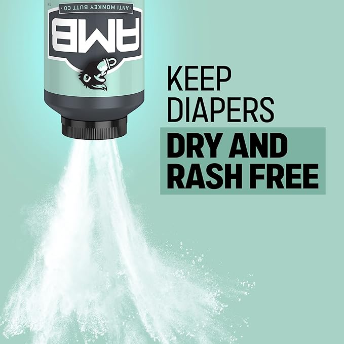 Anti Monkey Butt Baby Powder with Calamine,Talc-Free Diaper Rash & Anti-Chafing Relief,Cornstarch Formula for Itch & Moisture Protection,Hypoallergenic,8 oz,(Pack of 24)