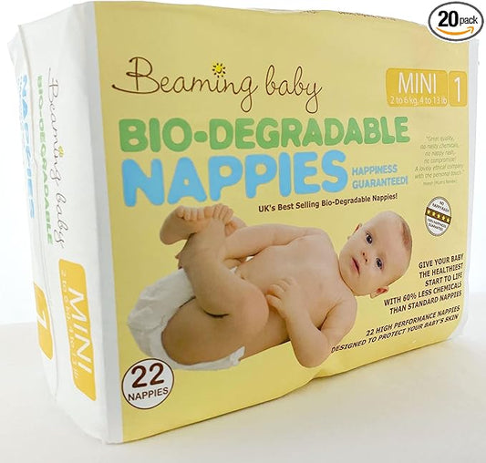 Beaming Baby Bio-Degradable Mini Nappies - Pack of 20 Nappies