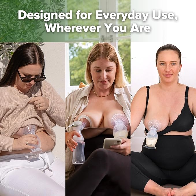 haakaa Gen.2 Plus Upgraded Manual Breast Pump, 5oz/150ml Multi-Ring ComfortCARE Sensitive Silicone Breast Pump with Spill-Guard Insert Set, Patent-Pending Design for Breastfeeding Moms