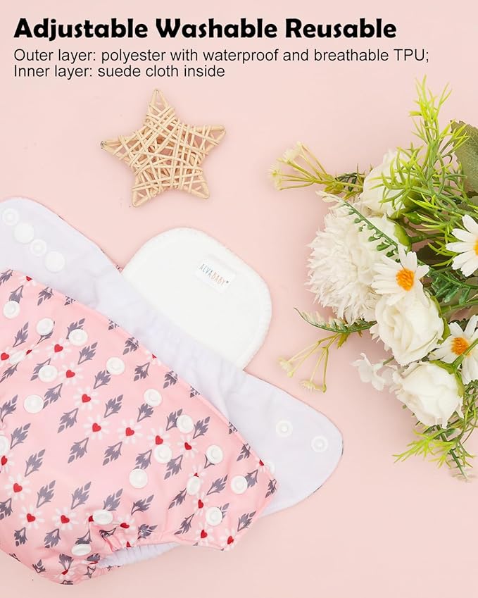 ALVABABY Baby Pocket Newborn for Less Than 12pounds Baby Snaps Cloth Diapers Nappy 6pcs with 12 Inserts 6SVB128