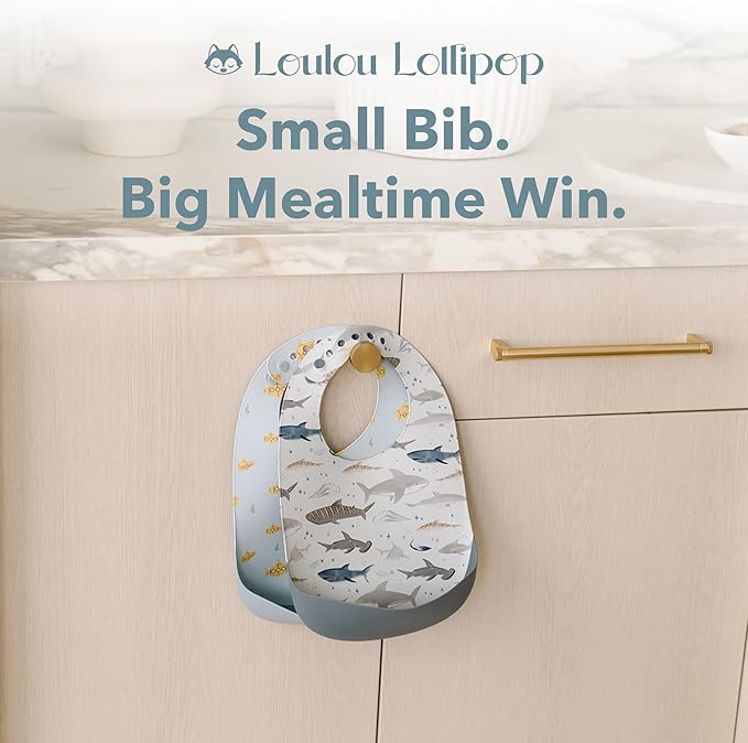 Loulou Lollipop Soft, Waterproof Silicone Feeding Bib for Babies and Toddlers