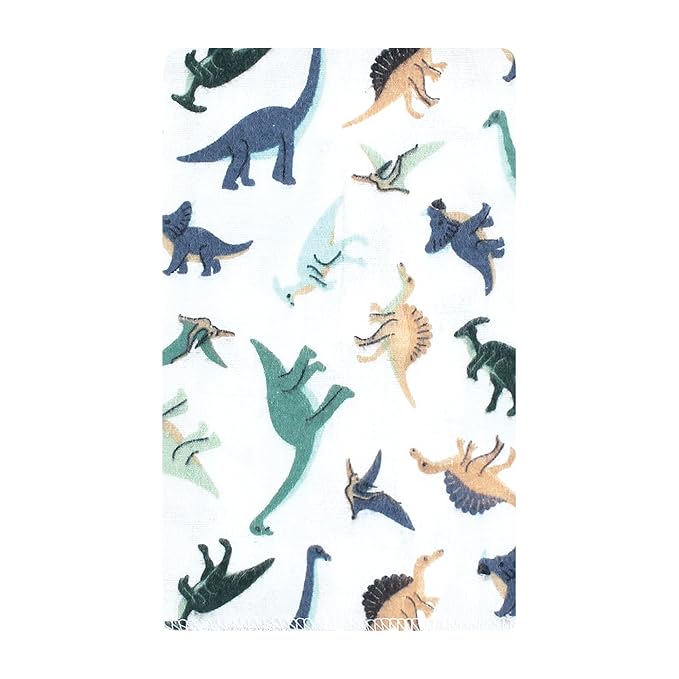 Hudson Baby Unisex Baby Cotton Flannel Burp Cloths 10-Pack, Dino Friends, One Size