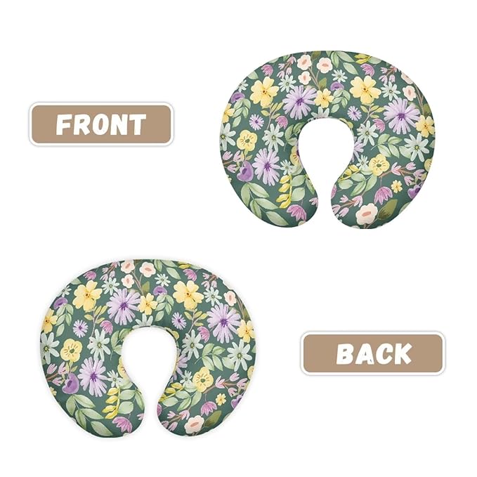 Colorful Floral Nursing Pillow Cover for Baby Boy Girl Stretchy Removable Nursing Covers for Breastfeeding Pillows Ultra Soft Newborn Feeding Pillow Cover Not Easy to Fade