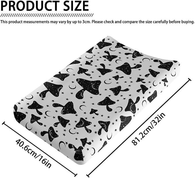 Changing Pad Covers for Boys Girls, Fashion Mushroom Diaper Changing Table Pad Cover Soft Breathable Changing Mat Cover for 32''x16" Cute Birthday Gifts for Baby