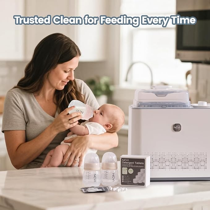 NCVI 150 PCS Detergent Washing Block Tablets, All-in-one Stain Removal, Sterilization and Deodorization Effect Compatible with NCVI/Momcozy/Baby Brezza/Grownsy Bottle Washer Machine Soap, Low-foaming