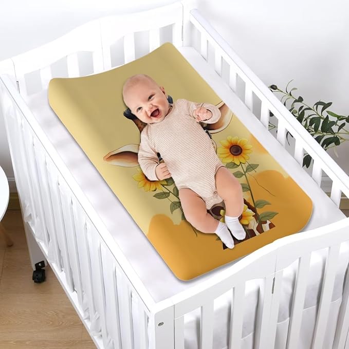 Changing Pad Covers for Boys Girls, Giraffes Diaper Changing Table Pad Cover Soft Breathable Changing Mat Cover for 32''x16" Cute Birthday Gifts for Baby