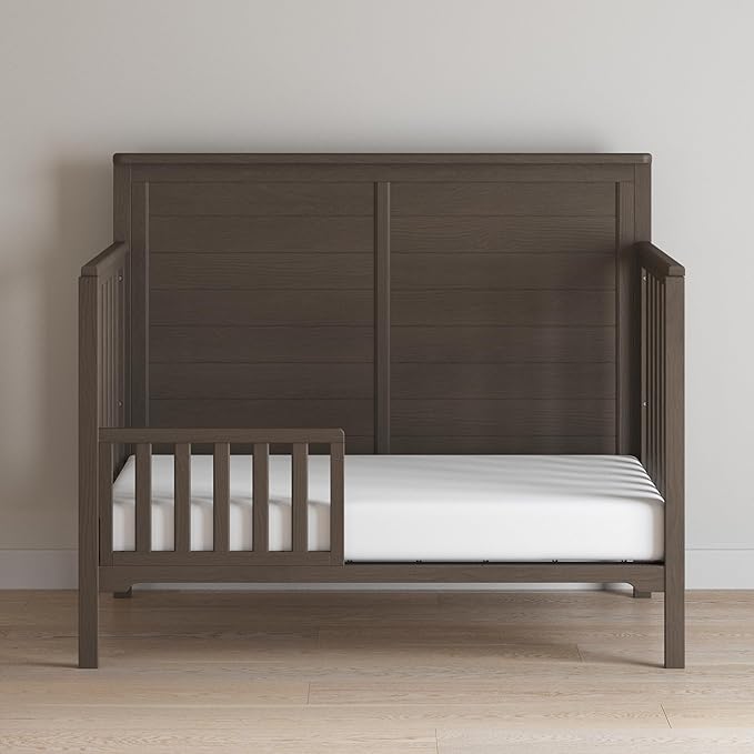 Child Craft Toddler Bed Guard Rail Converts London and Hampton 4-in-1 Convertible Crib into Toddler Bed, Made of Pinewood, Non-Toxic Finish (Dapper Gray)