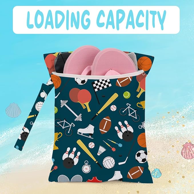 Wet Bag for Baby Swimsuit Kids Exercise Clothes Wet Dry Bag for Breast Pump Parts Diaper Bag Toiletries Daycare Organizer Beach Vacation Essentials Blue Sports Travel Laundry Bags