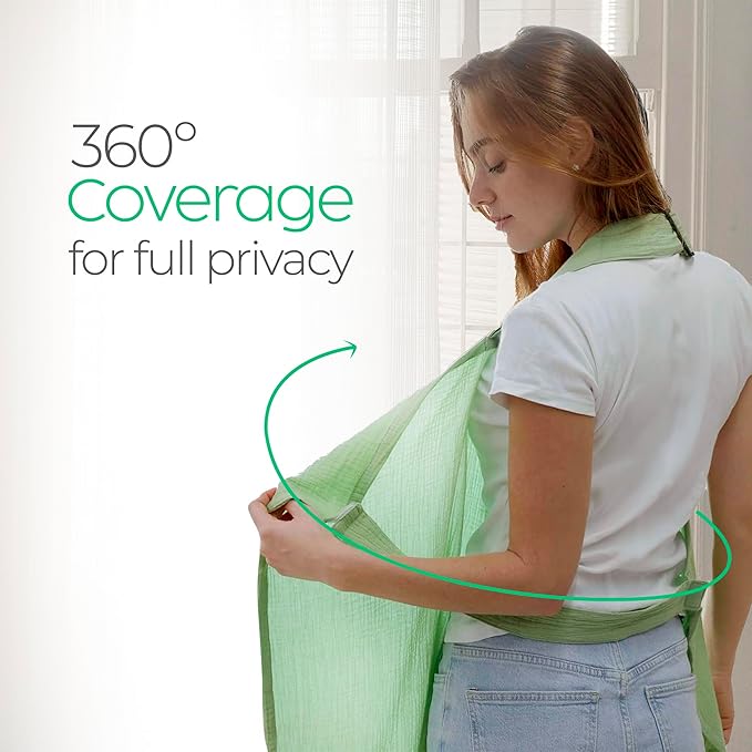 San Francisco Baby Nursing Cover – Breathable Breastfeeding Cover for Nursing, 360° Nursing Cover Up for Breastfeeding, Privacy Nursing Covers, Nursing Blanket for Breastfeeding – Mist Green