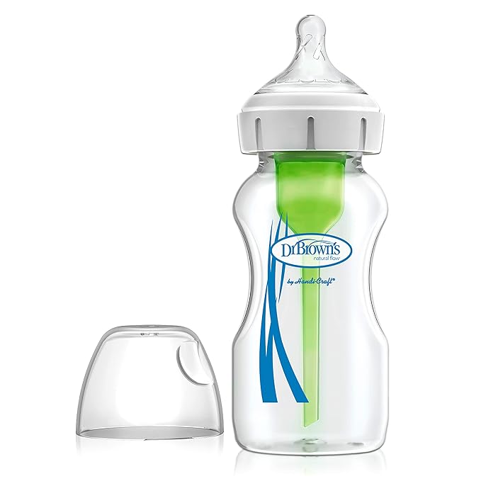 Dr. Brown's Options+ Wide-Neck Glass Bottle Sleeve, 100% Silicone, Blue, BPA-Free, 9 oz, 1-Pack
