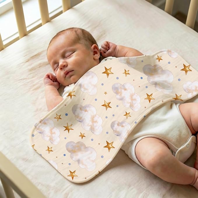 5 Pack Baby Burp Cloths, Soft Cotton Dragon & Castle Theme Burp Cloths, Super Absorbent Cute Magical Woodland & Knight Print Washcloths, Newborn Baby Boy Essentials Gift Set