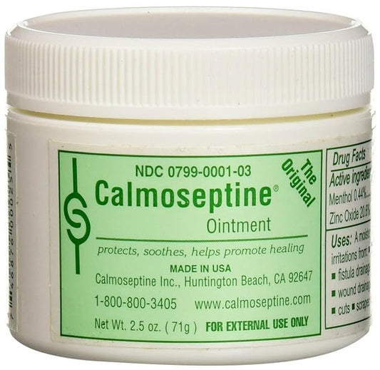 Calmoseptine Diaper Rash Ointment Jar - 2.5 Oz (Pack of 5)