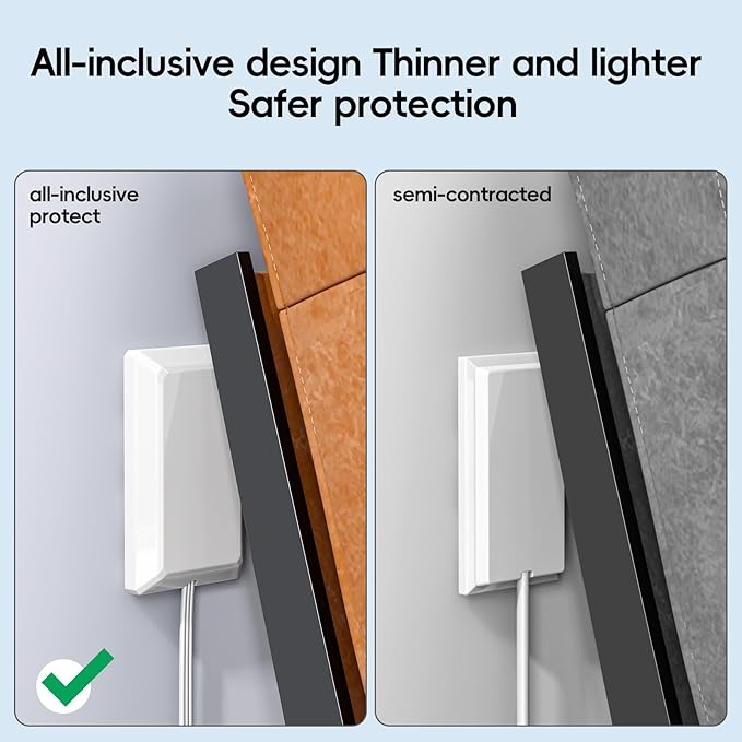 Humpptom Thin Electrical Outlet Cover, Flat Plug Extension Cord, Power Strip, Outlet Covers Baby Proofing, 3 FT and 8 FT…