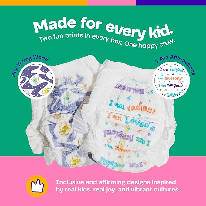 Happy Hues Go-Getters Disposable Diapers Size 4, 22-37 lbs – Baby Diapers with Shea Butter,Wetness Indicator, Leak Protection–Ultra-Soft Unisex Diapers with Full Coverage for Boys & Girls, 84Count