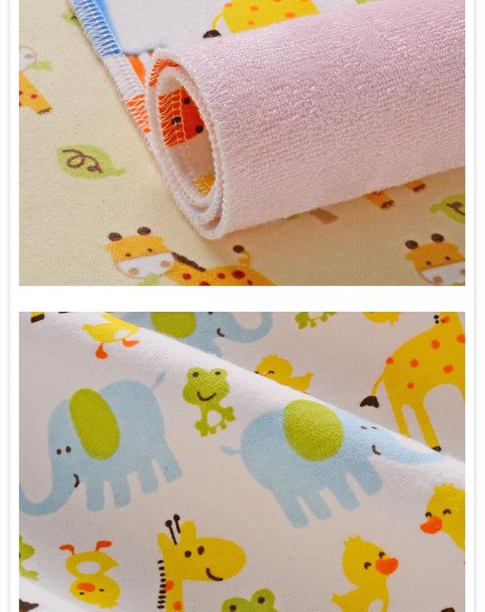 4pcs Pack Monvecle Baby Infant Cotton Waterproof Changing Pads Washable Resuable Diapers Liners Mats Small 18"x12"