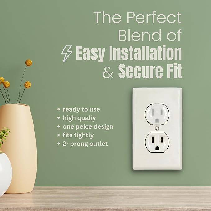 Outlet Cover for Baby proofing – Clear Wall Plug Covers - Childproof Outlet Cover for Electrical Outlets - Simple Installation and Protect Your Babies with Outlet Covers Pack of 50 (Transparent)