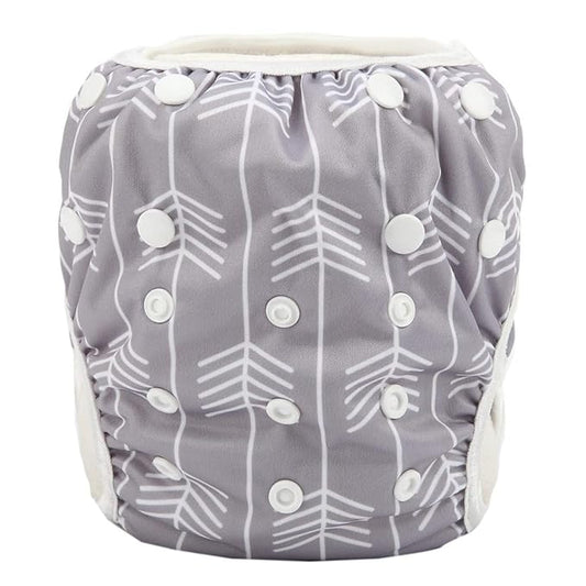 Baby Swim Diaper Nappy Pants Reusable Adjustable 0-2 Years Old Toddler Small (Small, Grey Arrow)