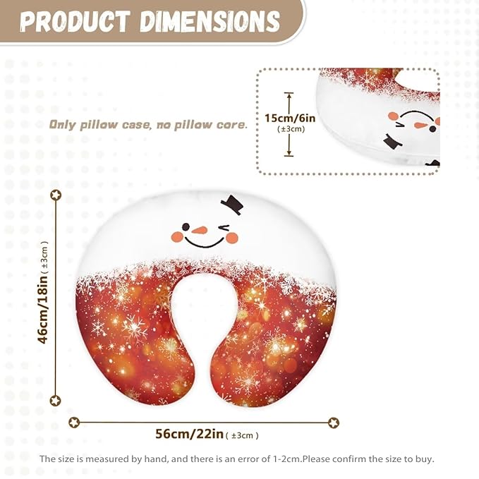 Christmas Snowman Boy Girl Nursing Pillow Cover Baby Breastfeeding Slipcover Newborn Safety and Comfy Cover, 2 Packs