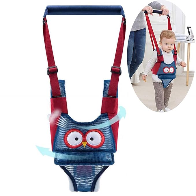 Baby Walking Harness, Handheld Kids Walker Helper, New Upgrade Breathable and Adjustable Toddler Infant Walker Harness Assistant Belt with Instructions for 7-24 Month (Blue Breathable)