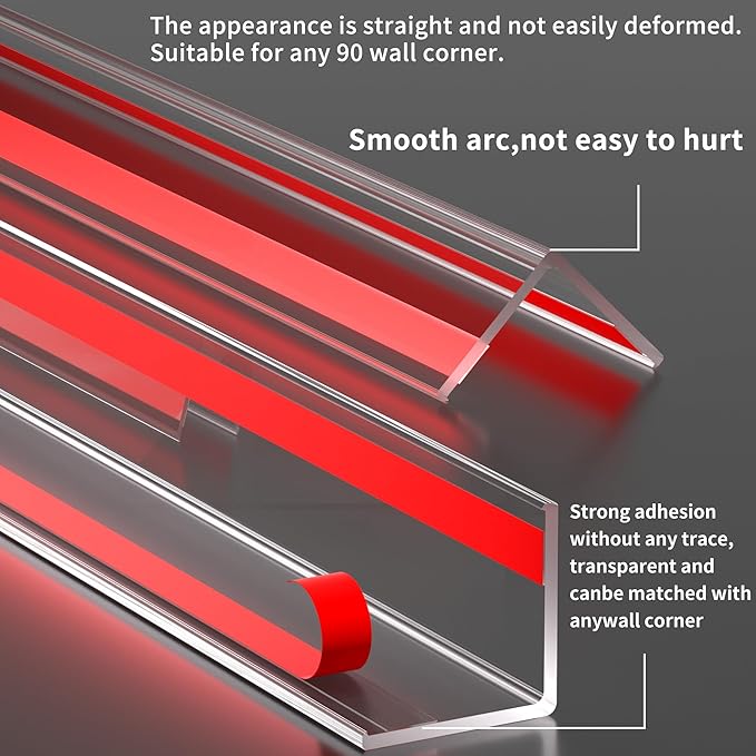 30x30mm Self Adhesive Corner Guard, 8pcs 31.5" Wall Corner Protector Strip, Flexible PVC Edge Trim, Peel and Stick Corner Protection for Furniture, Wall Edges & Table Corners