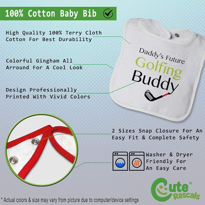 Toddler & Baby Bibs Burp Cloths Dad Daddy S Future Golfing Buddy Family & Friends Dad Cotton Baby Items for Baby Girl & Boy White Design Only