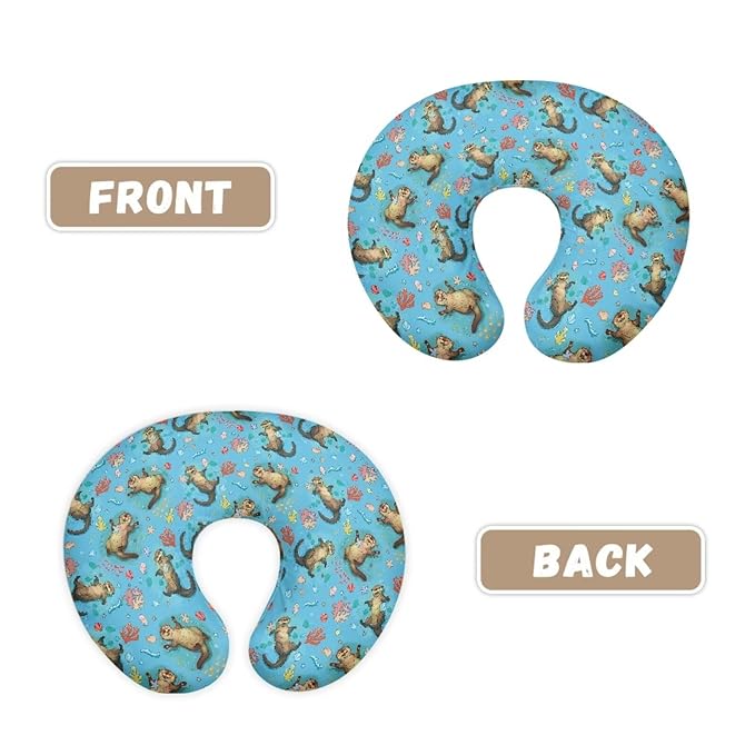 Jeiento Cartoon Otter Nursing Pillow Cover Snug Nursing Pillow Slipcovers Fabric Cover for Breastfeeding＆Bottle Feeding Fabric Cover