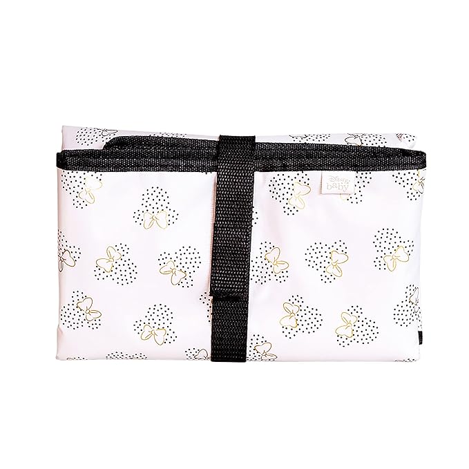 Disney Baby by J.L. Childress Full Body Portable Changing Pad for Babies - Diaper Changing Mat for Travel, Baby Accessory Essentials, Wipeable & Water-Resistant, Foldable & Compact - Minnie Mouse Dot