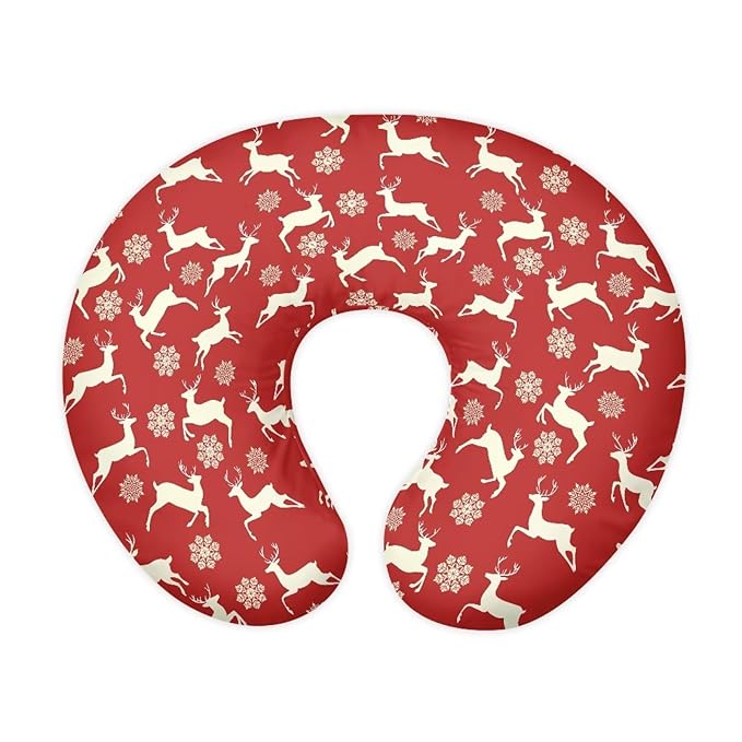 Nursing Pillow Cover for Breastfeeding Pillow, Christmas Deer Nursing Pillow Slipcovers, Snug Fits Pillow, Perfect Newborn Choice for Mom or Baby Quick Dry