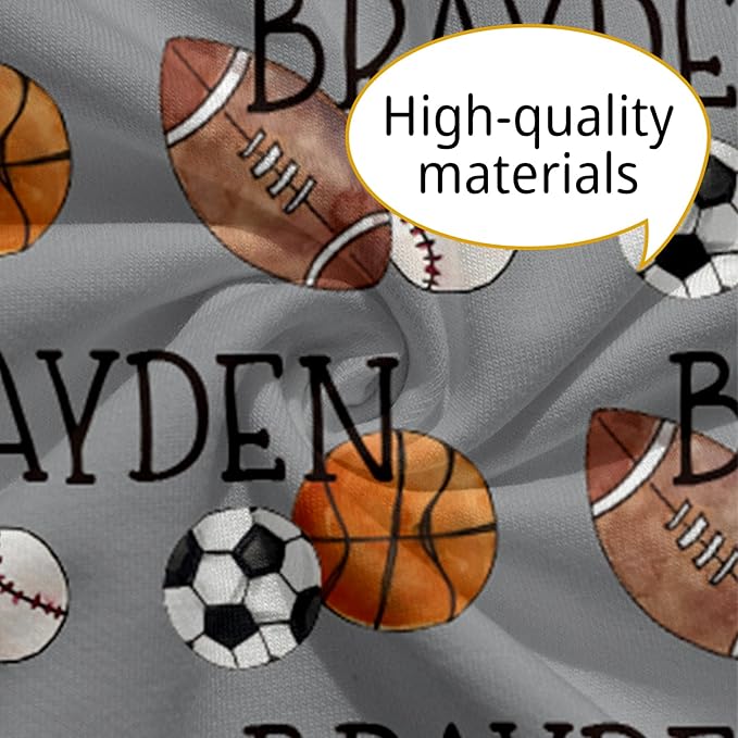 Baby Nursing Pillow Cover - Personalized Name Multi-Ball Theme Breastfeeding U-Shaped for Bottle Feeding, Ultra Soft Comfortable Breastfeeding Pillow Cover for Infant Baby Boys and Girls
