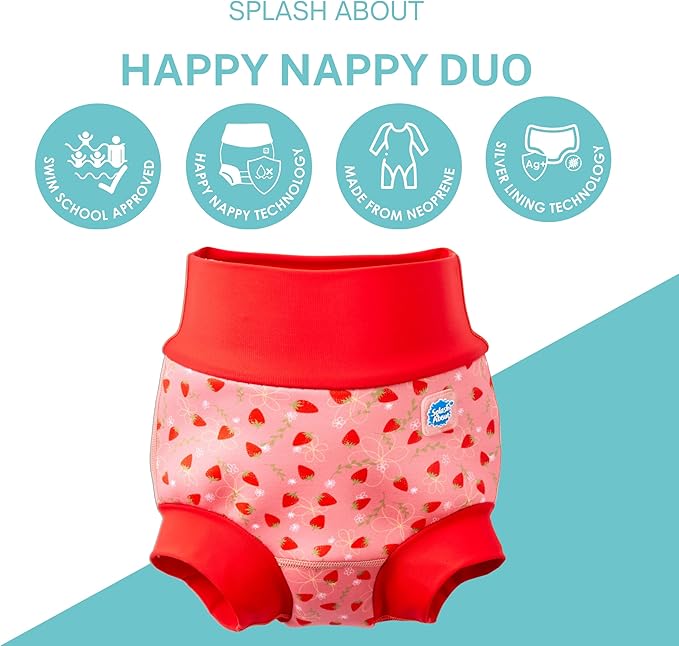 Splash About Happy Nappy Duo, Strawberry Field, 6-12 Months