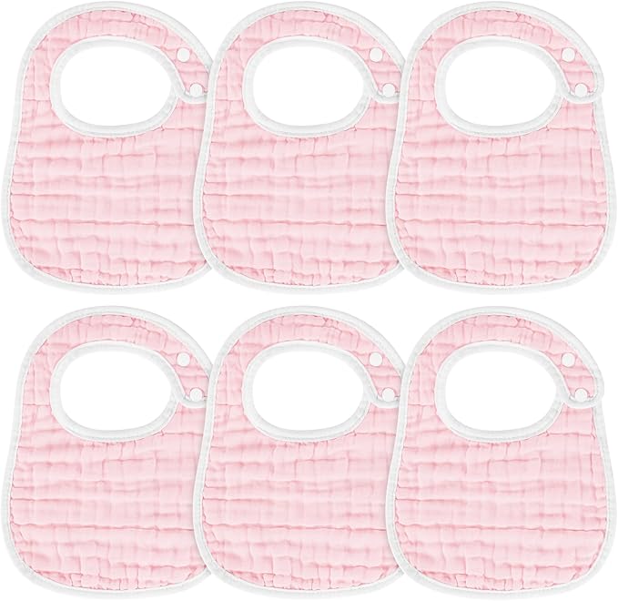 Accmor Muslin Baby Bibs, 6 Pack Soft Cotton Baby Bandana Drool Bibs for Boys Girls Teething and Drooling