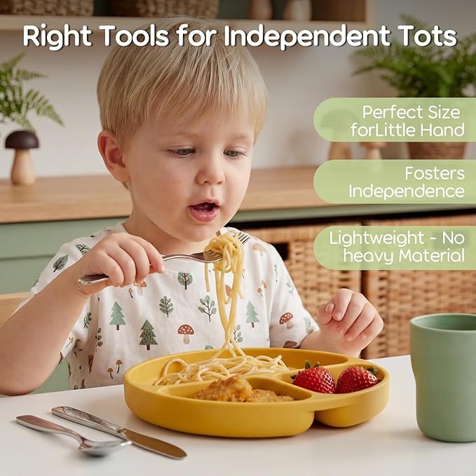 Lehoo Castle Toddler Silverware 6-Piece | Toddler Utensils for 3 Year Old, Kids Spoons and Forks Knife Set, Children Safe Flatware for Self Feeding (Insect)