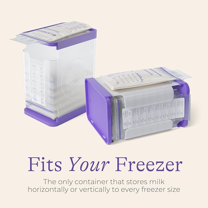 Lansinoh Breastmilk Storage Container with Quick-Freeze Tray, Stores up to 10 Breast Milk Bags, Made Without BPA/BPS, Includes 5 Milk Bags